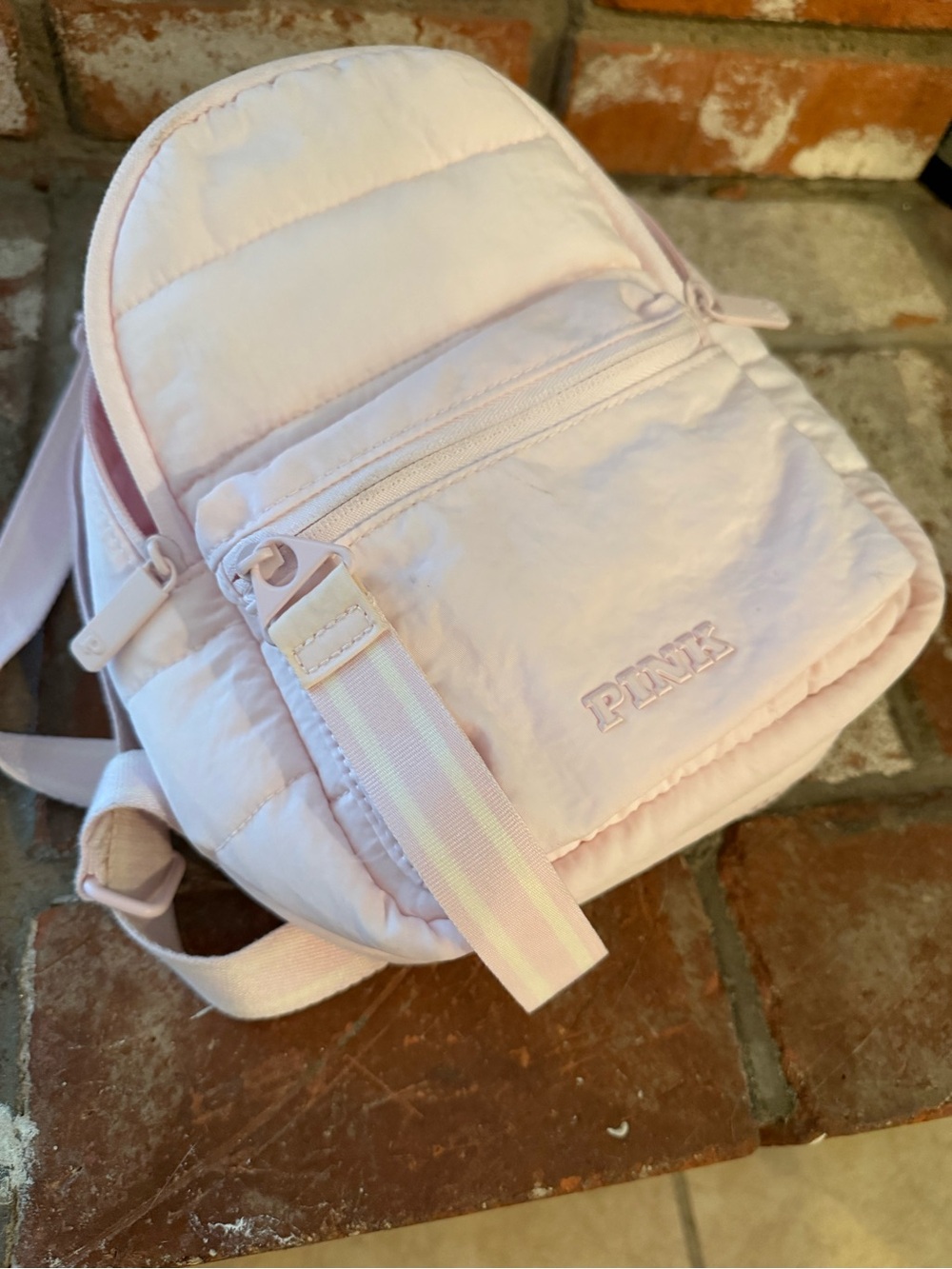 PINK Victoria's Secret Quilted Mini Backpack — Light Pink - Picture 8 of 8